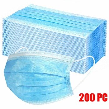 10/200PC Disposable Face Mask Industrial 3Ply Ear Loop Reusable Mouth Cover Fashion Fabric Masks face cover mascarilla new