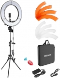 Ring Light Kit:18″/48cm Outer 55W 5500K Dimmable LED Ring Light, Light Stand, Carrying Bag for Camera,Smartphone,YouTube,TikTok,Self-Portrait Shooting, Black